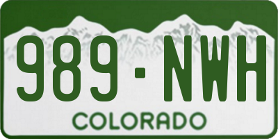 CO license plate 989NWH