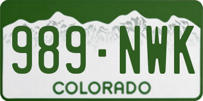 CO license plate 989NWK
