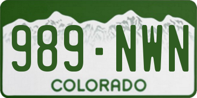 CO license plate 989NWN