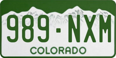 CO license plate 989NXM
