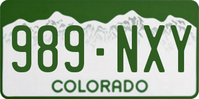 CO license plate 989NXY