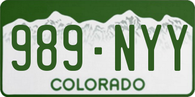 CO license plate 989NYY