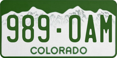 CO license plate 989OAM