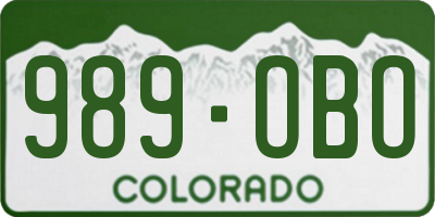 CO license plate 989OBO