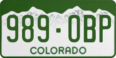 CO license plate 989OBP