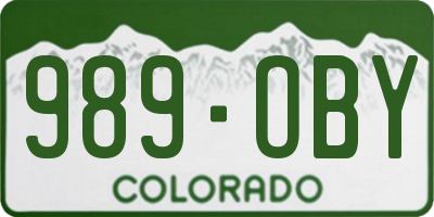 CO license plate 989OBY