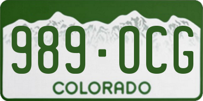 CO license plate 989OCG