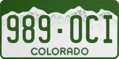 CO license plate 989OCI