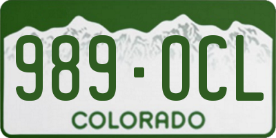 CO license plate 989OCL