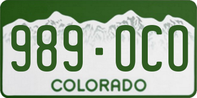 CO license plate 989OCO