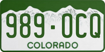 CO license plate 989OCQ