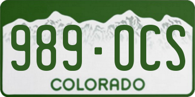 CO license plate 989OCS