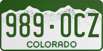 CO license plate 989OCZ