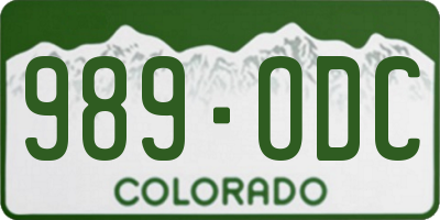 CO license plate 989ODC