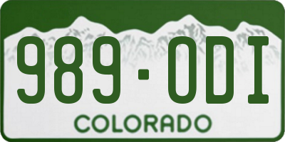 CO license plate 989ODI