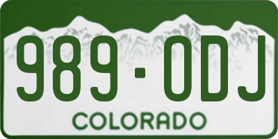 CO license plate 989ODJ
