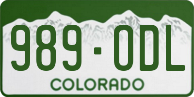 CO license plate 989ODL