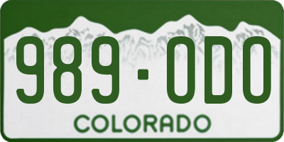 CO license plate 989ODO