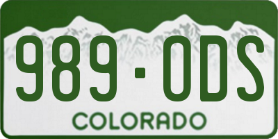 CO license plate 989ODS