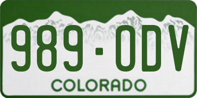 CO license plate 989ODV