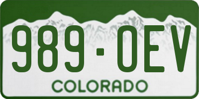 CO license plate 989OEV