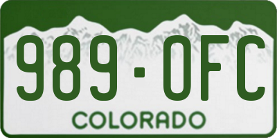 CO license plate 989OFC