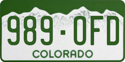 CO license plate 989OFD