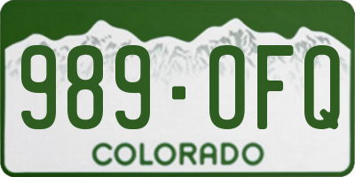 CO license plate 989OFQ