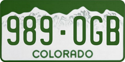 CO license plate 989OGB