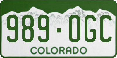 CO license plate 989OGC