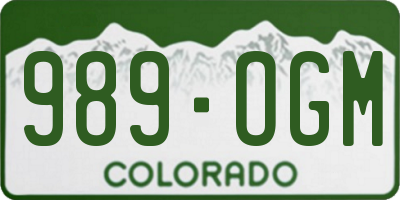 CO license plate 989OGM