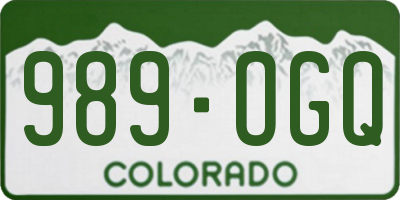 CO license plate 989OGQ