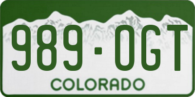 CO license plate 989OGT