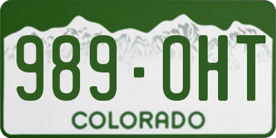 CO license plate 989OHT