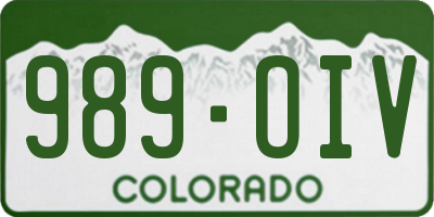 CO license plate 989OIV