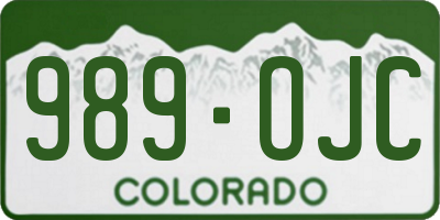 CO license plate 989OJC