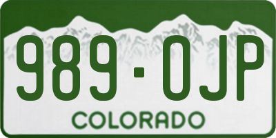 CO license plate 989OJP