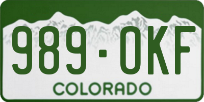 CO license plate 989OKF