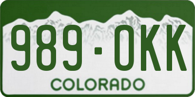 CO license plate 989OKK