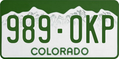CO license plate 989OKP