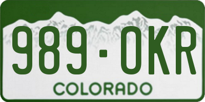 CO license plate 989OKR