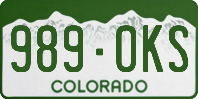 CO license plate 989OKS