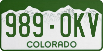 CO license plate 989OKV
