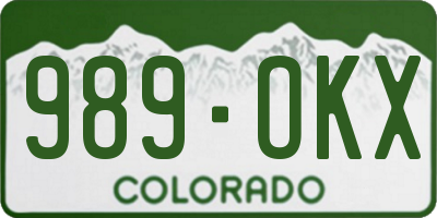 CO license plate 989OKX