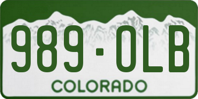CO license plate 989OLB