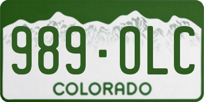 CO license plate 989OLC