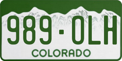 CO license plate 989OLH