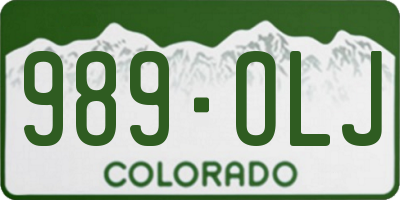 CO license plate 989OLJ
