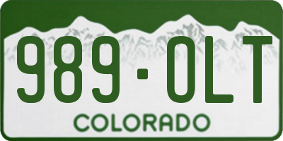 CO license plate 989OLT