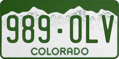 CO license plate 989OLV